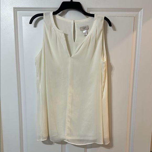 LOFT Tops - LOFT Cream Blouse‎ with V-Neckline